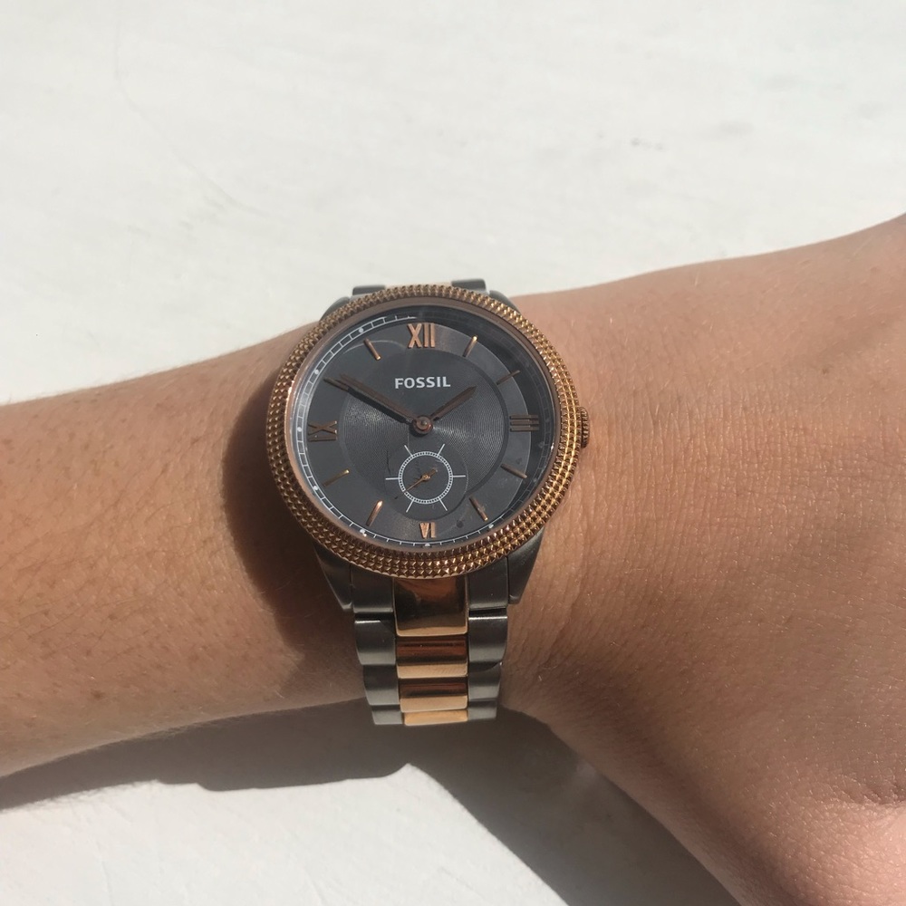Fossil Watch - Grey and Gold